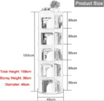 Kids bookshelf 360 degree rotation extra storage 5 layers - Image 2