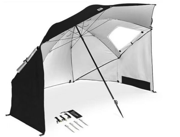 umbrellablack Beach Umbrella Beach Tent UV Protected Black Colour - Image 1