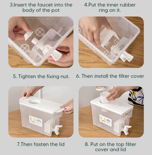 3.5L Water Container with Water Tap Water Filter - Image 11
