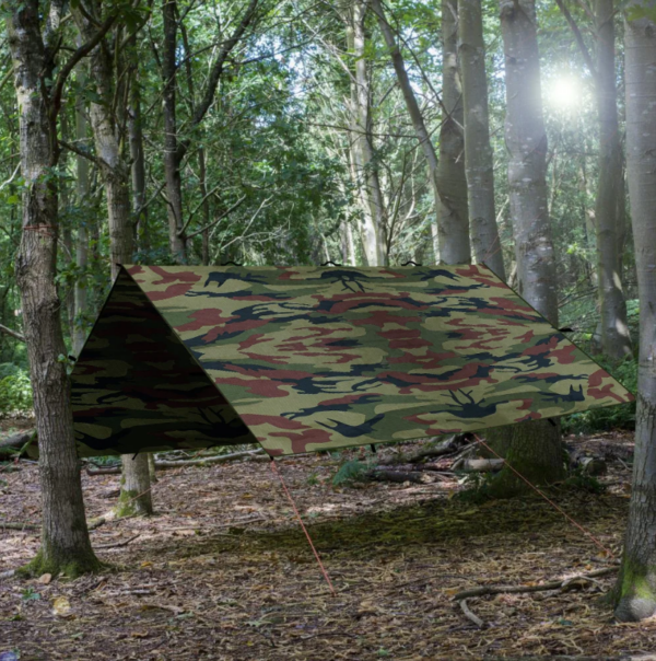 Camping Tent Outdoor Sun Shade 4x4M Waterproof 19 Hanging Points - camouflage - Image 1