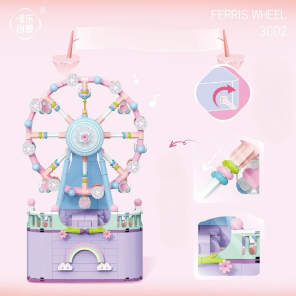 Building Blocks Rotating Music Box Building Bricks 710pcs - Ferris wheel - Image 5
