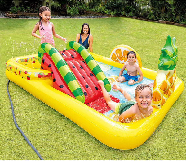 Inflatable Pool Water Play Center Water Slide - Fruit World - Image 8