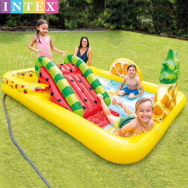 IMG_3870 Inflatable Pool Water Play Center Water Slide - Fruit World - Image 1