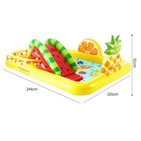 Inflatable Pool Water Play Center Water Slide - Fruit World - Image 2