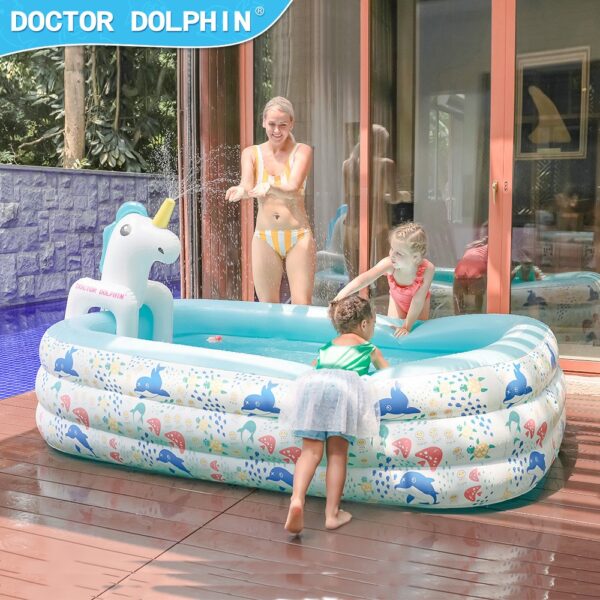 Inflatable Swimming Pool with Water Spray Toy - Image 8