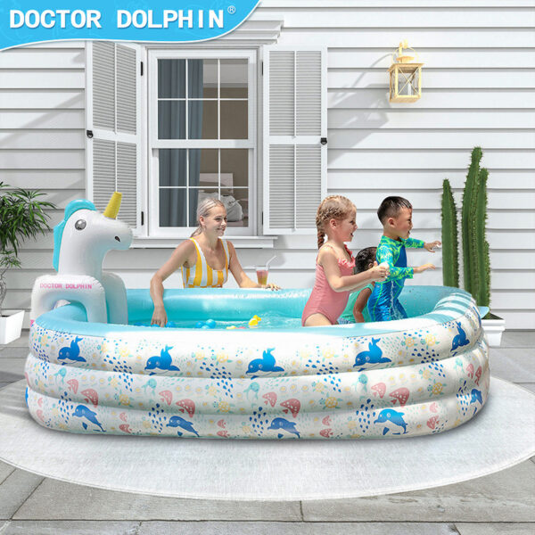 Inflatable Swimming Pool with Water Spray Toy - Image 5