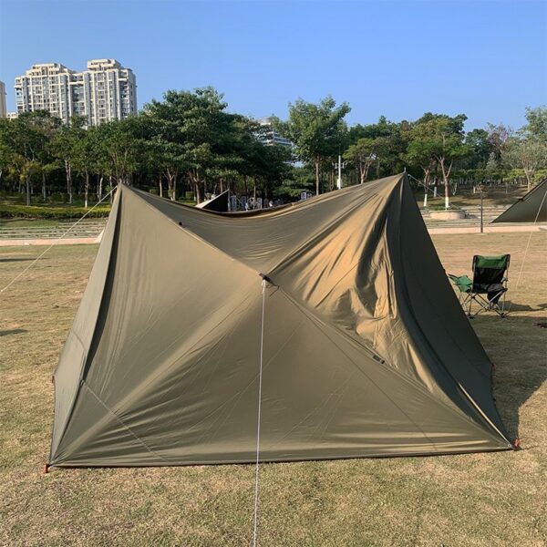 Camping Tent Outdoor Sun Shade 4x4M Waterproof 19 Hanging Points - DarkGreen - Image 4