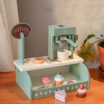 Wooden Simulation Tea Set Pretend Play Ice Cream Coffee Shop - Image 4