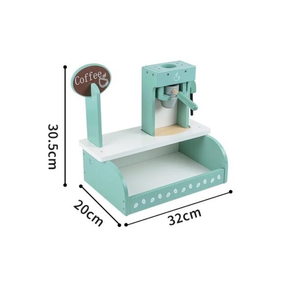 Wooden Simulation Tea Set Pretend Play Ice Cream Coffee Shop - Image 2