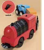 Wooden Train Box with trains tracks and toys and storage - Image 9
