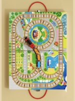 Wooden Train Box with trains tracks and toys and storage - Image 7