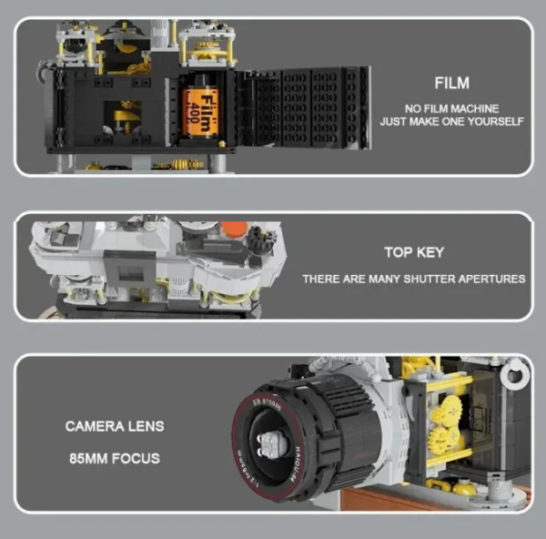 Building Blocks Film Camera Welleadz WLZ-6F Vintage Camera Model Bricks - Image 5