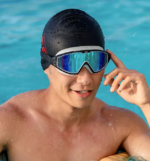 Swimming Goggles Anti-fog Electroplating Professional UV Protection - Black