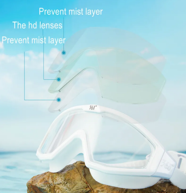 Swimming Goggles Anti-fog Electroplating Professional UV Protection - Black - Image 4