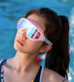 Swimming Goggles Anti-fog Electroplating Professional UV Protection - Pink