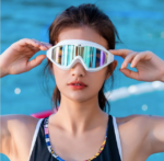 Swimming Goggles Anti-fog Electroplating Professional UV Protection - White