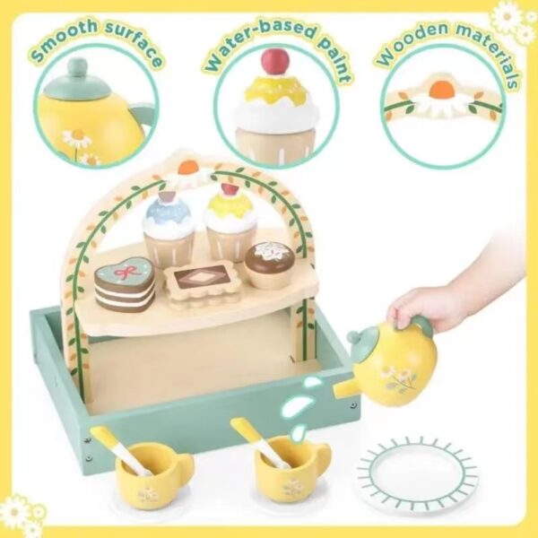 Wooden Simulation Royal Afternoon Tea Set - Image 9