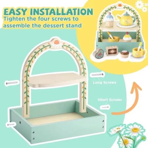 Wooden Simulation Royal Afternoon Tea Set - Image 7