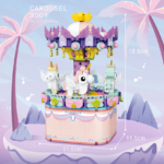 Building Blocks Rotating Music Box Building Bricks 874pcs - Carousel - Image 3