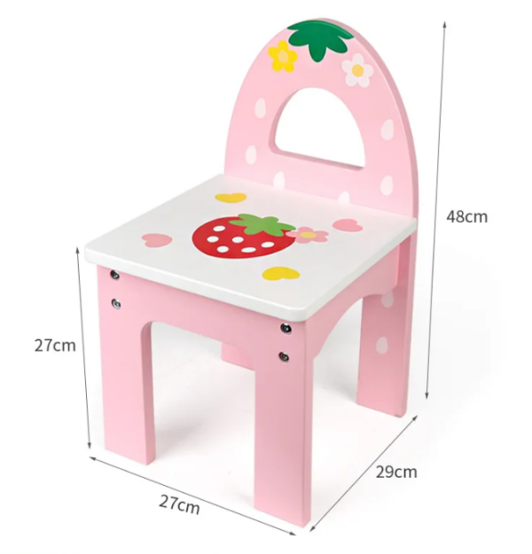 Wooden Simulation Dressing Table with Stool and Accessories Pretend Play Toy - Image 3