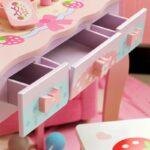 Wooden Simulation Dressing Table with Stool and Accessories Pretend Play Toy - Image 7