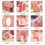 Wooden Simulation Dressing Table with Stool and Accessories Pretend Play Toy - Image 4
