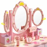 Wooden Simulation Dressing Table with Stool and Accessories Pretend Play Toy - Image 6